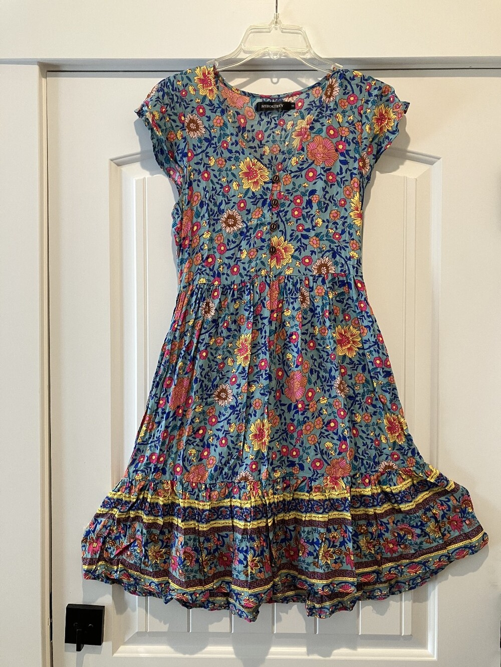 Floral Dress - Blue and Pink